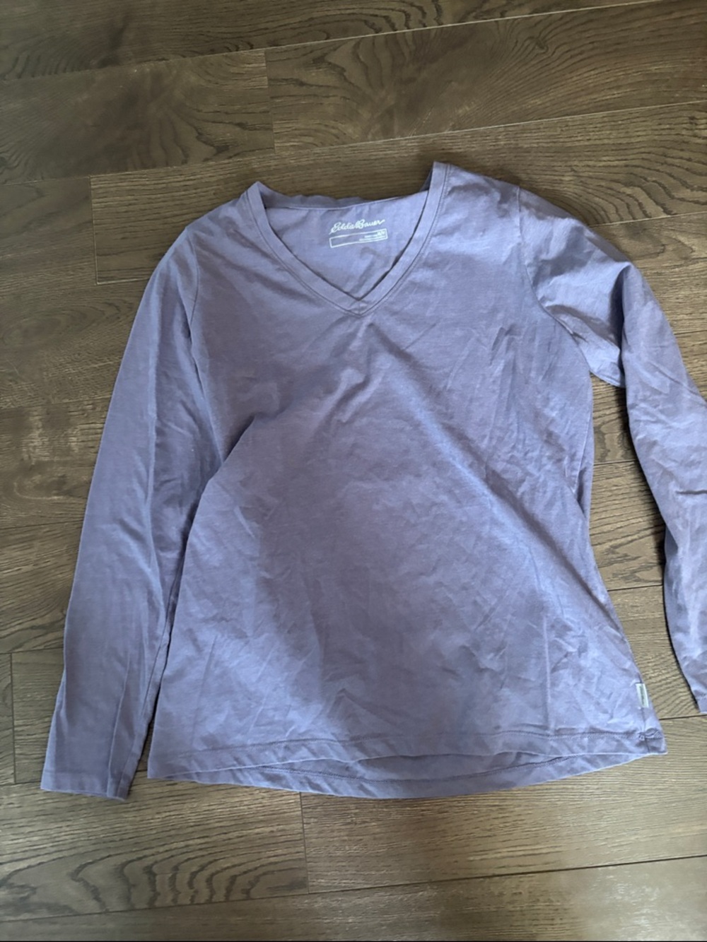 Eddie Bauer Dusty Purple V-Neck Long Sleeve Tee